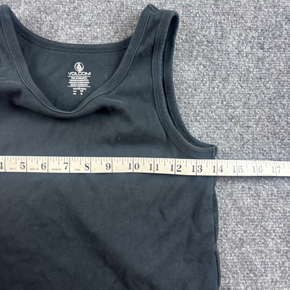 VOLCOM Women’s Black Tank Top White embroidered Logo size: XS - 0/2 - Picture 6 of 6